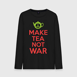 Лонгслив хлопковый мужской Make tea not war, цвет: черный