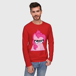 Лонгслив хлопковый мужской Pinky Pie hipster, цвет: красный — фото 2