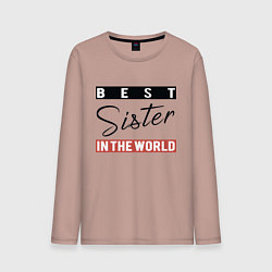 Лонгслив хлопковый мужской Best Sister in the World, цвет: пыльно-розовый