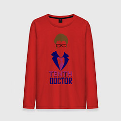 Лонгслив хлопковый мужской Tenth Doctor цвета красный — фото 1