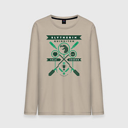 Лонгслив хлопковый мужской Slytherin Quidditch, цвет: миндальный