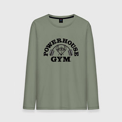 Лонгслив хлопковый мужской GYM, цвет: авокадо