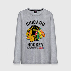 Лонгслив хлопковый мужской CHICAGO BLACKHAWKS NHL, цвет: меланж