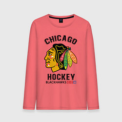 Лонгслив хлопковый мужской CHICAGO BLACKHAWKS NHL, цвет: коралловый