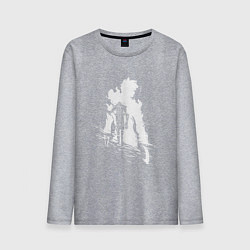 Лонгслив хлопковый мужской Поднятие уровня в одиночку, цвет: меланж