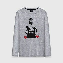 Лонгслив хлопковый мужской Майк Тайсон, цвет: меланж