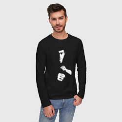 Лонгслив хлопковый мужской Брюс Ли, цвет: черный — фото 2
