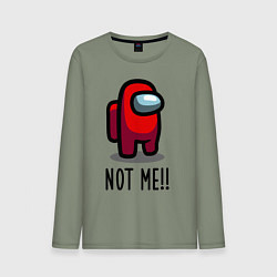 Лонгслив хлопковый мужской Among Us, Not Me!, цвет: авокадо