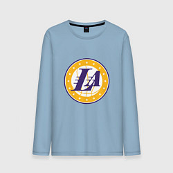 Лонгслив хлопковый мужской LA Lakers цвета мягкое небо — фото 1