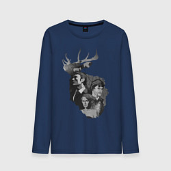 Лонгслив хлопковый мужской Hannibal, цвет: тёмно-синий