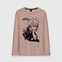 Лонгслив хлопковый мужской Моя геройская академия, цвет: пыльно-розовый