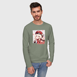 Лонгслив хлопковый мужской Klee, цвет: авокадо — фото 2