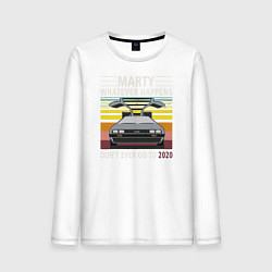 Лонгслив хлопковый мужской Back to the Future, цвет: белый
