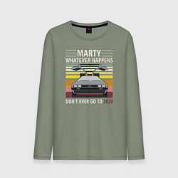 Лонгслив хлопковый мужской Back to the Future, цвет: авокадо
