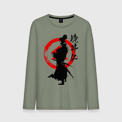 Лонгслив хлопковый мужской Ghost of Tsushima, цвет: авокадо