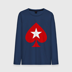 Лонгслив хлопковый мужской Покер Пики Poker Stars, цвет: тёмно-синий