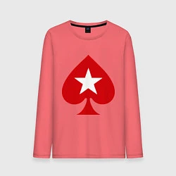 Лонгслив хлопковый мужской Покер Пики Poker Stars, цвет: коралловый
