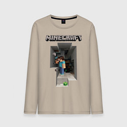 Лонгслив хлопковый мужской Minecraft, цвет: миндальный