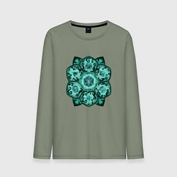 Лонгслив хлопковый мужской DnD Dices: Lovecraft, цвет: авокадо