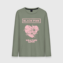 Лонгслив хлопковый мужской BLACKPINK, цвет: авокадо