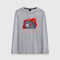 Лонгслив хлопковый мужской Among Us sabotage амонг ас саботаж, цвет: меланж