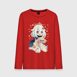 Лонгслив хлопковый мужской Приятного аппетита Паймон, цвет: красный