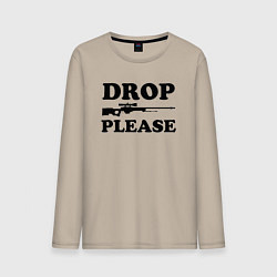 Лонгслив хлопковый мужской Drop Please, цвет: миндальный