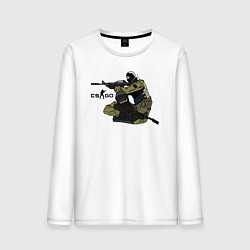 Лонгслив хлопковый мужской CS:GO, цвет: белый
