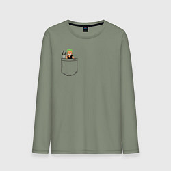 Лонгслив хлопковый мужской One piece, цвет: авокадо