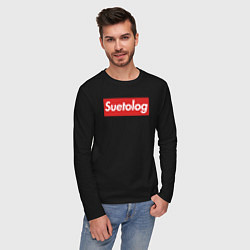 Лонгслив хлопковый мужской Suetolog, цвет: черный — фото 2