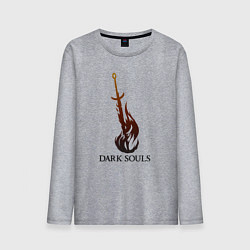 Лонгслив хлопковый мужской Dark Souls - Bonfire, цвет: меланж