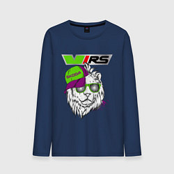 Лонгслив хлопковый мужской Skoda RS Шкода РС Z, цвет: тёмно-синий