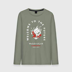 Лонгслив хлопковый мужской SAMURAI Cyberpunk 2077, цвет: авокадо