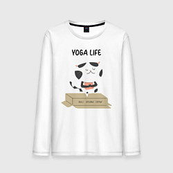Лонгслив хлопковый мужской Yoga Life, цвет: белый
