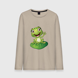 Мужской лонгслив Лягушка на кувшинке