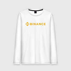 Лонгслив хлопковый мужской BINANCE БИНАНС БИРЖА, цвет: белый