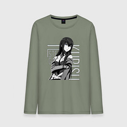 Лонгслив хлопковый мужской Kurisu Makise, цвет: авокадо