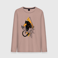 Мужской лонгслив Cat in flowers