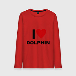 Лонгслив хлопковый мужской I love Dolphin цвета красный — фото 1