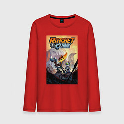 Лонгслив хлопковый мужской Ratchet & Clank, цвет: красный