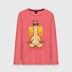 Лонгслив хлопковый мужской Llamaste, цвет: коралловый