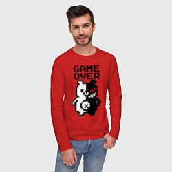 Лонгслив хлопковый мужской MONOKUMA GAME OVER, цвет: красный — фото 2