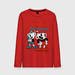 Лонгслив хлопковый мужской Cuphead & Mugman, цвет: красный