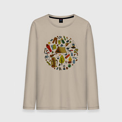 Лонгслив хлопковый мужской Романтика, цвет: миндальный