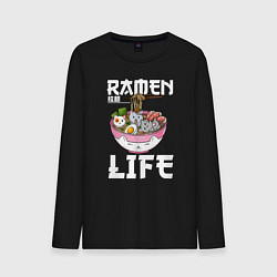 Лонгслив хлопковый мужской Ramen life, цвет: черный