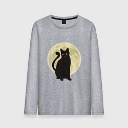 Лонгслив хлопковый мужской Moon Cat, цвет: меланж