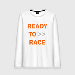 Лонгслив хлопковый мужской KTM READY TO RACE спина Z, цвет: белый