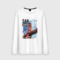 Лонгслив хлопковый мужской Сан-Франциско, цвет: белый