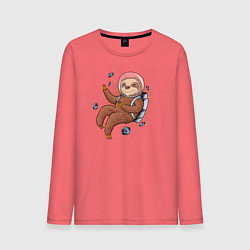 Мужской лонгслив Милый ленивец в космосе