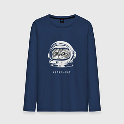 Лонгслив хлопковый мужской Astro-cat, цвет: тёмно-синий